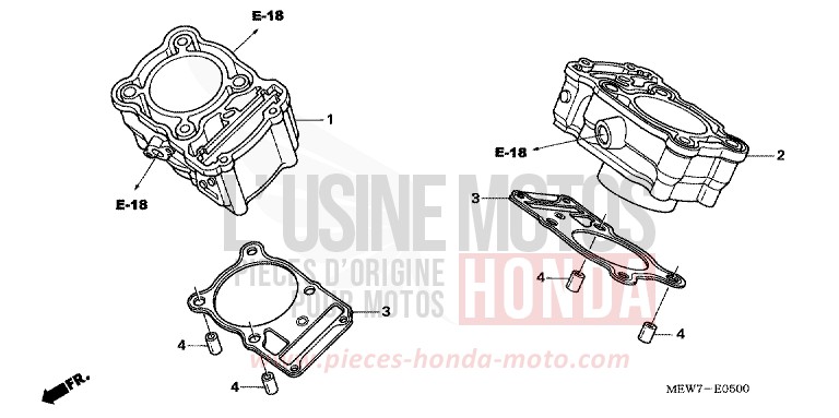 CYLINDER for Deauville ABS PEARL CONCOURS BLACK (NHA65) from 2007